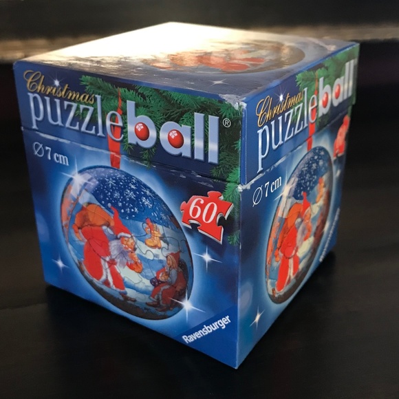 Christmas Puzzle Ball puzzle ball 7 cm 60 Piece Round Ornament Santa & Child - Picture 1 of 2
